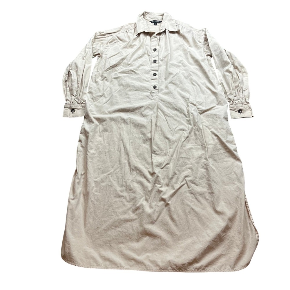 Banana Republic Dress Womens XS dress maxi Beige Shirt Button Front Long Sleeve